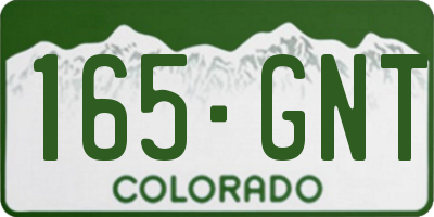CO license plate 165GNT