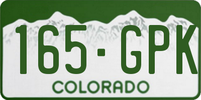 CO license plate 165GPK