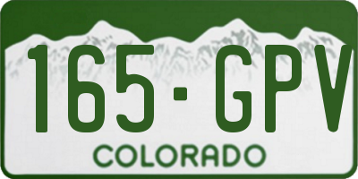 CO license plate 165GPV