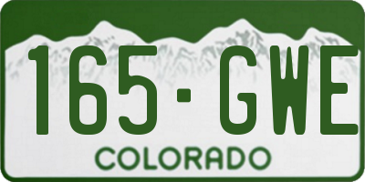 CO license plate 165GWE