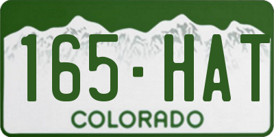 CO license plate 165HAT