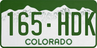CO license plate 165HDK