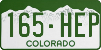 CO license plate 165HEP