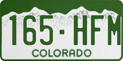 CO license plate 165HFM