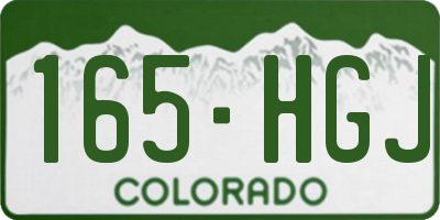 CO license plate 165HGJ