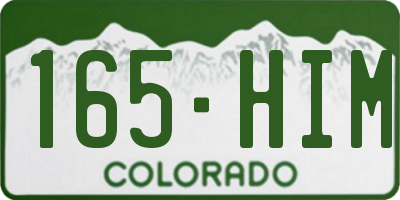 CO license plate 165HIM