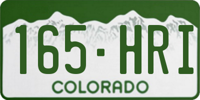 CO license plate 165HRI