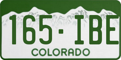 CO license plate 165IBE
