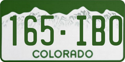 CO license plate 165IBO