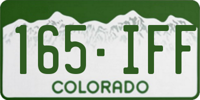 CO license plate 165IFF