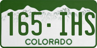 CO license plate 165IHS