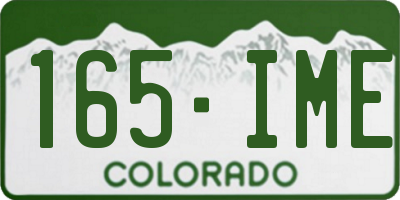 CO license plate 165IME