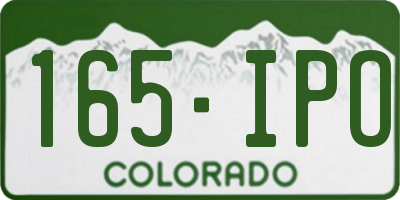 CO license plate 165IPO