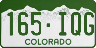 CO license plate 165IQG