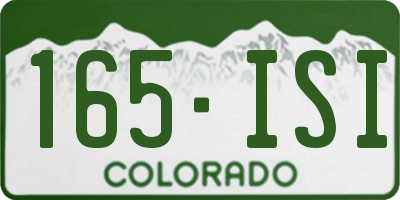 CO license plate 165ISI