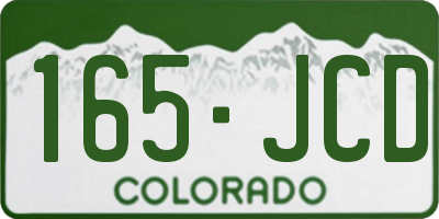 CO license plate 165JCD