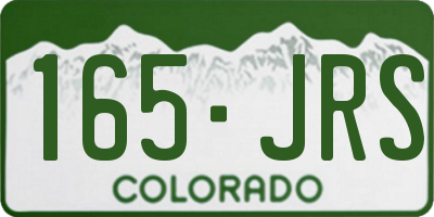 CO license plate 165JRS