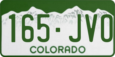 CO license plate 165JVO