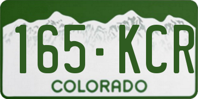 CO license plate 165KCR