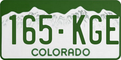 CO license plate 165KGE