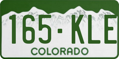 CO license plate 165KLE