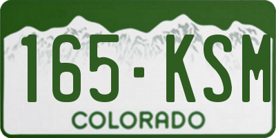 CO license plate 165KSM