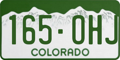 CO license plate 165OHJ