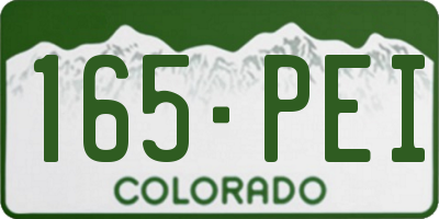 CO license plate 165PEI