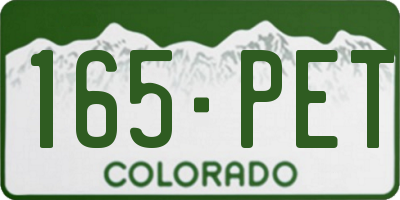 CO license plate 165PET