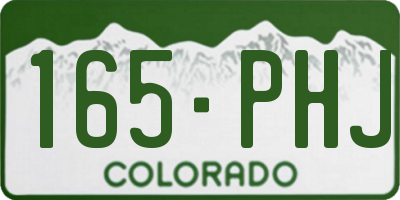 CO license plate 165PHJ