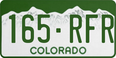 CO license plate 165RFR