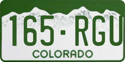 CO license plate 165RGU