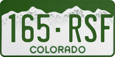 CO license plate 165RSF