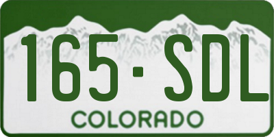CO license plate 165SDL