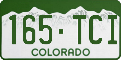 CO license plate 165TCI