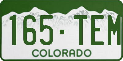 CO license plate 165TEM