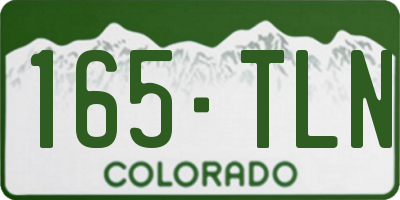 CO license plate 165TLN