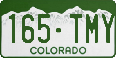 CO license plate 165TMY