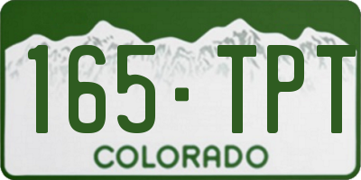 CO license plate 165TPT