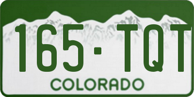 CO license plate 165TQT