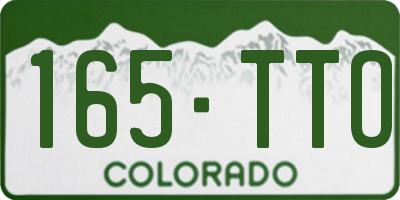 CO license plate 165TTO