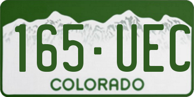 CO license plate 165UEC