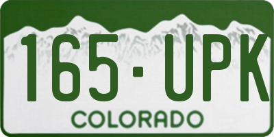 CO license plate 165UPK