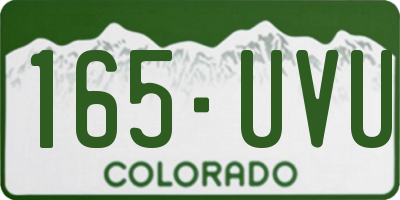 CO license plate 165UVU