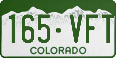 CO license plate 165VFT
