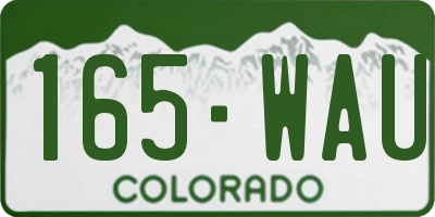 CO license plate 165WAU