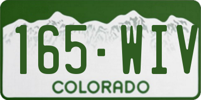 CO license plate 165WIV