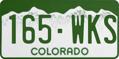 CO license plate 165WKS