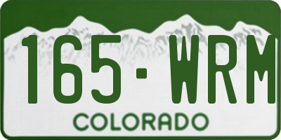 CO license plate 165WRM