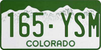CO license plate 165YSM